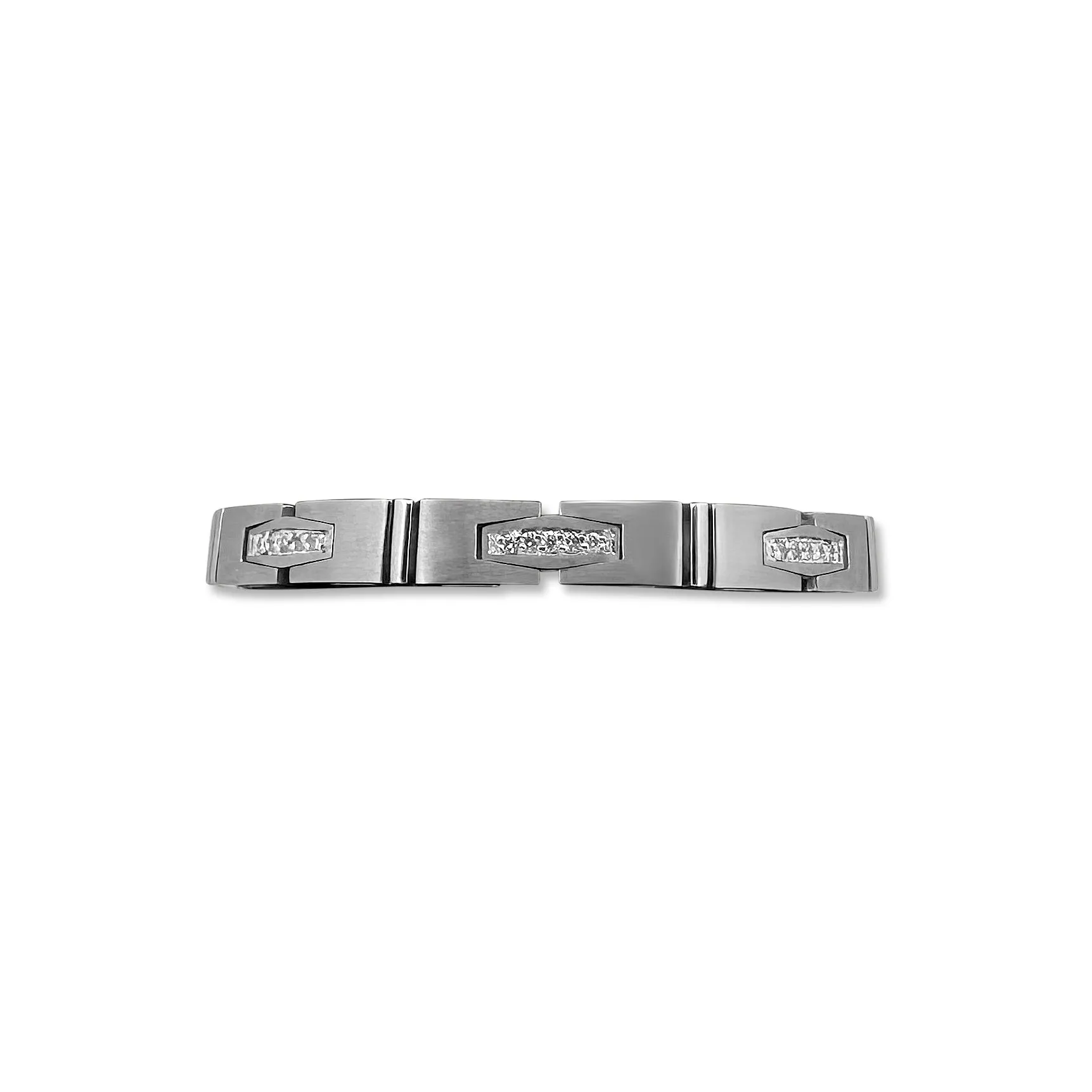 1.20ctw Round Brilliant Cut Diamond Men's Bracelet in 14k White Gold
