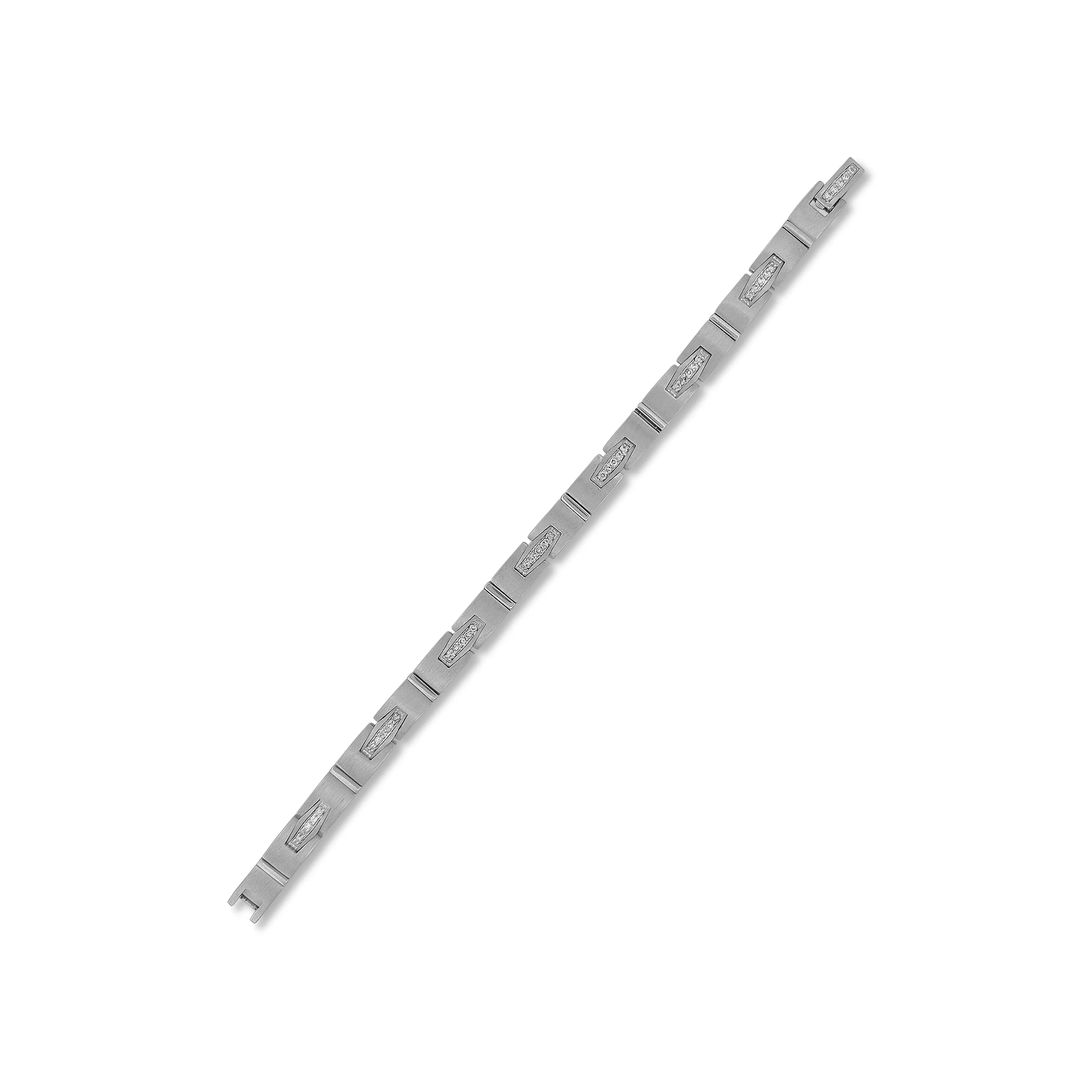 1.20ctw Round Brilliant Cut Diamond Men's Bracelet in 14k White Gold