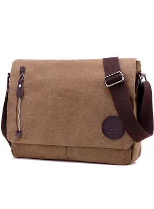 14in Men Canvas Bags Casual Student Satchel