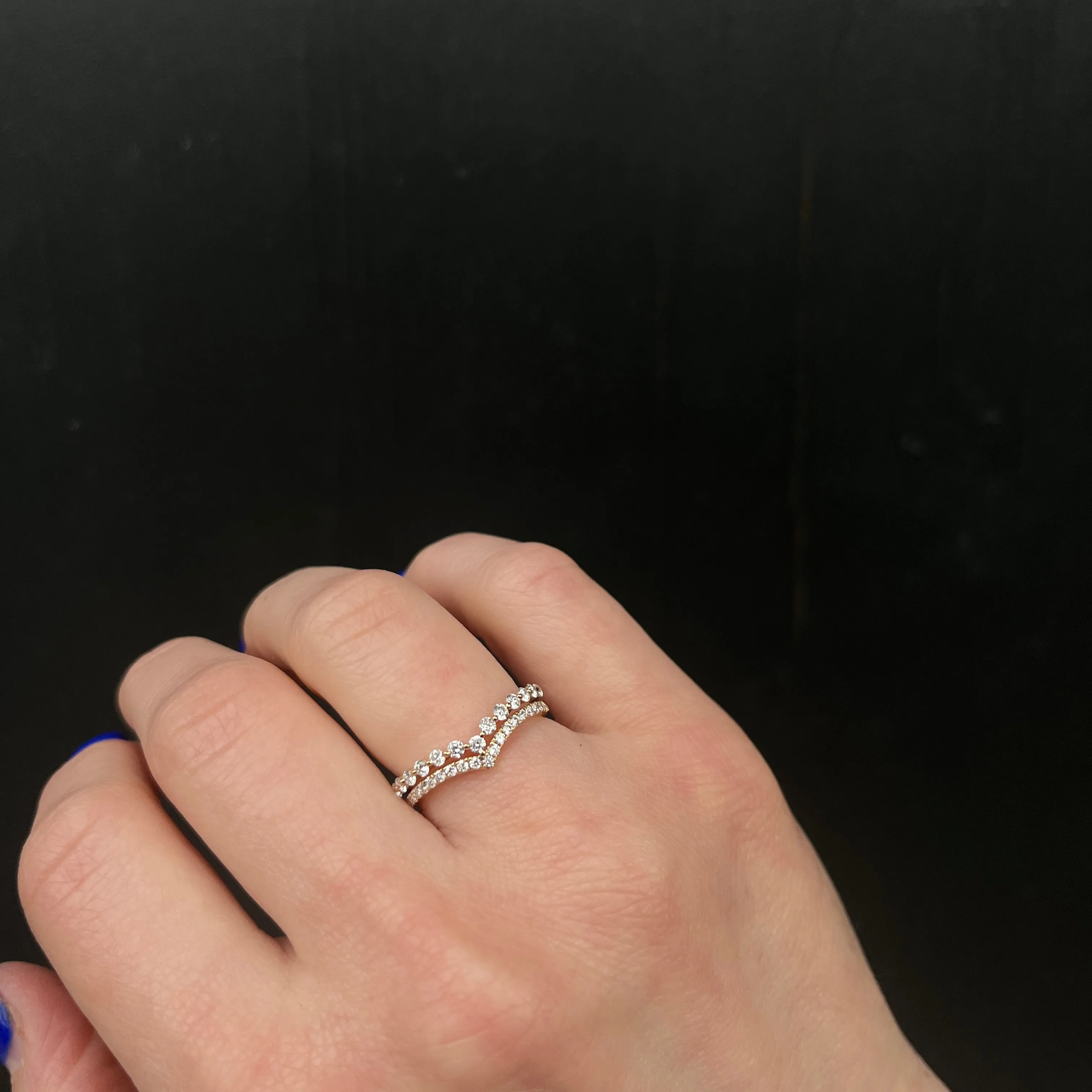 14K Yellow Gold 0.52 CTW Diamond Curved Band