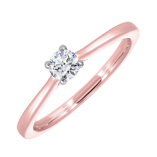 14KT White & Pink Gold & Diamonds Stunning Fashion Ring - 3/4 CTW