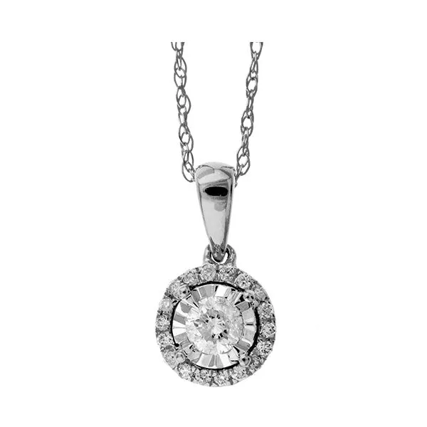14KT White Gold & Diamond Classic Book Neckwear Pendant  - 1/6 ctw