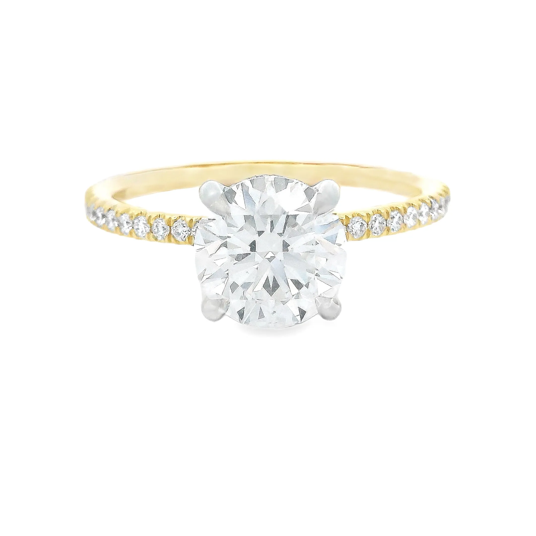 1.52ct 14k Yellow Gold Round Cut Lab Grown Diamond Engagement Ring