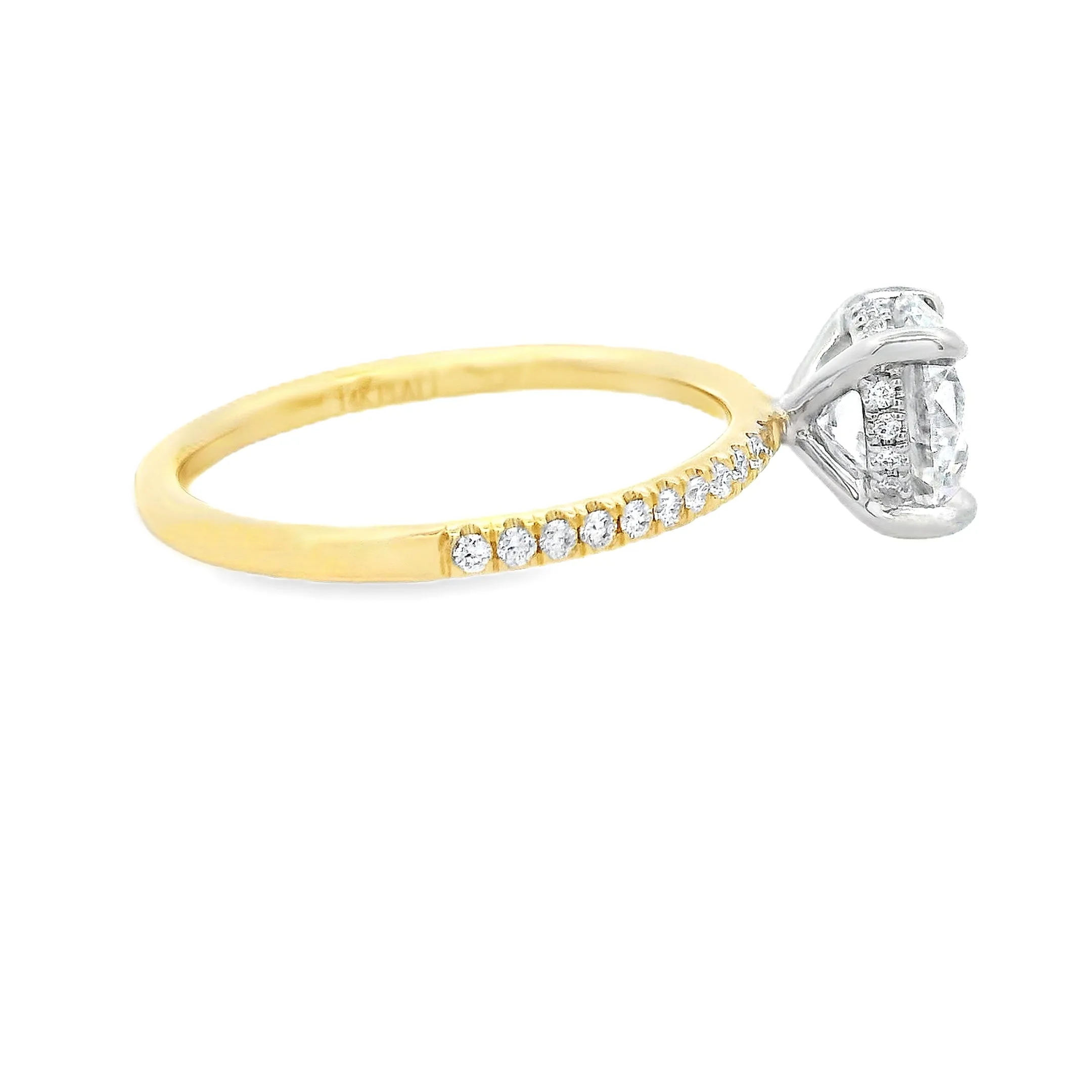 1.52ct 14k Yellow Gold Round Cut Lab Grown Diamond Engagement Ring