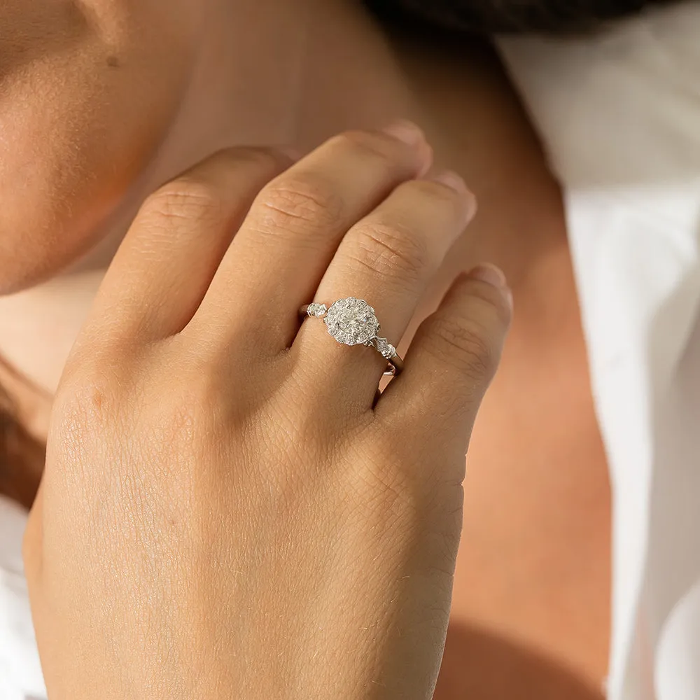 18ct White Gold .40ct Diamond Versailles Ring