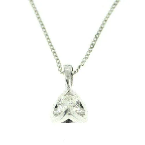 18ct White Gold Round Diamond Pendant 0.25 Carats