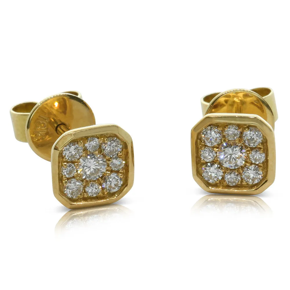 18ct Yellow Gold Diamond Studs