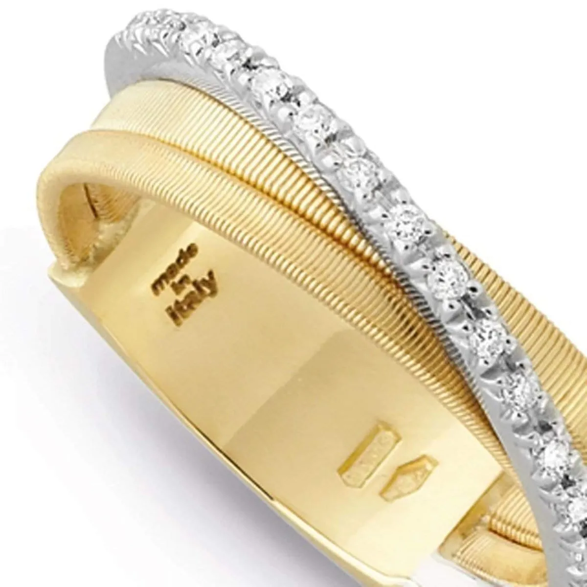 18K Goa Crossover 3 Strand Diamond Ring - AG314 B YW