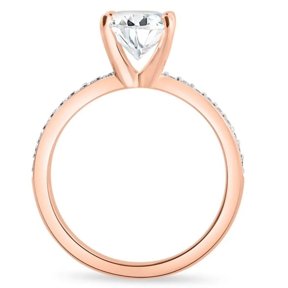 2 1/4CT Oval Moissanite & Lab Grown Diamond Engagement Ring White or Yellow Gold