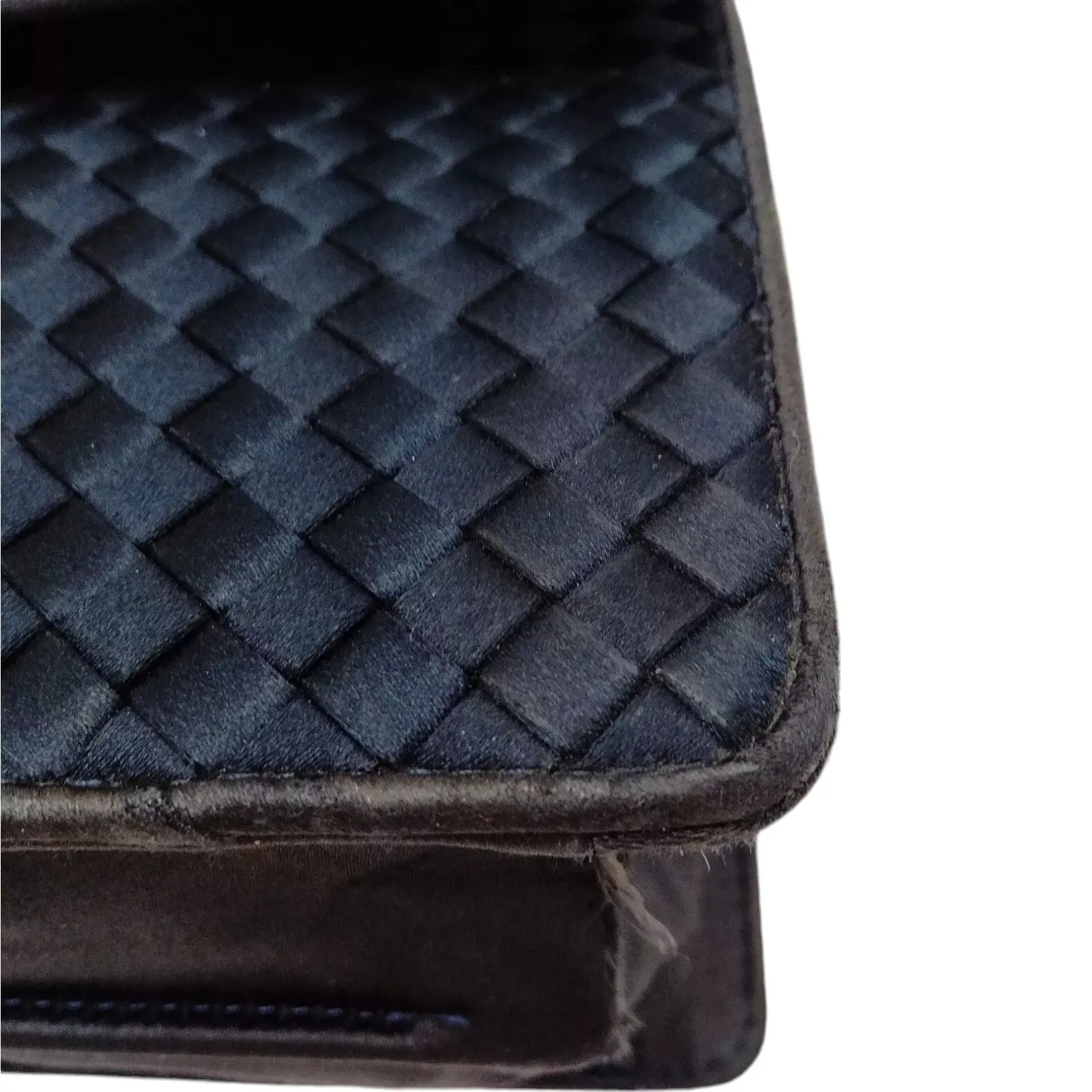 217298AQ (K4) Bottega Veneta Shoulder Bag Black Silk Satin