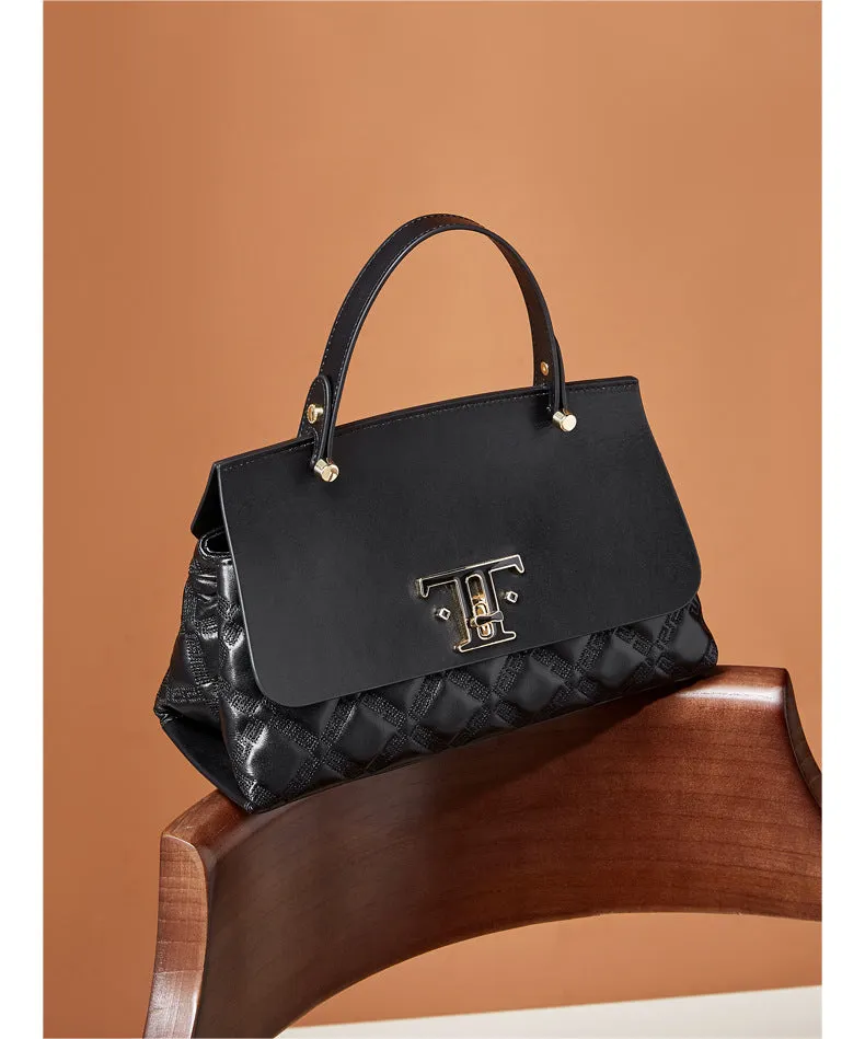 28CM Large Capacity Commuter Fashion Handheld Tote Bag 2868 black