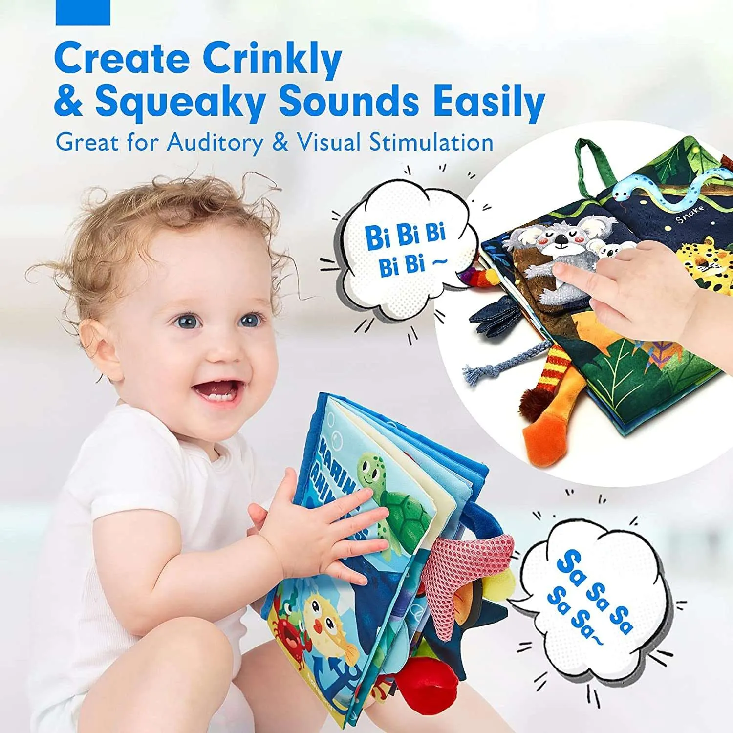 2PCS Touch and Feel Baby Books