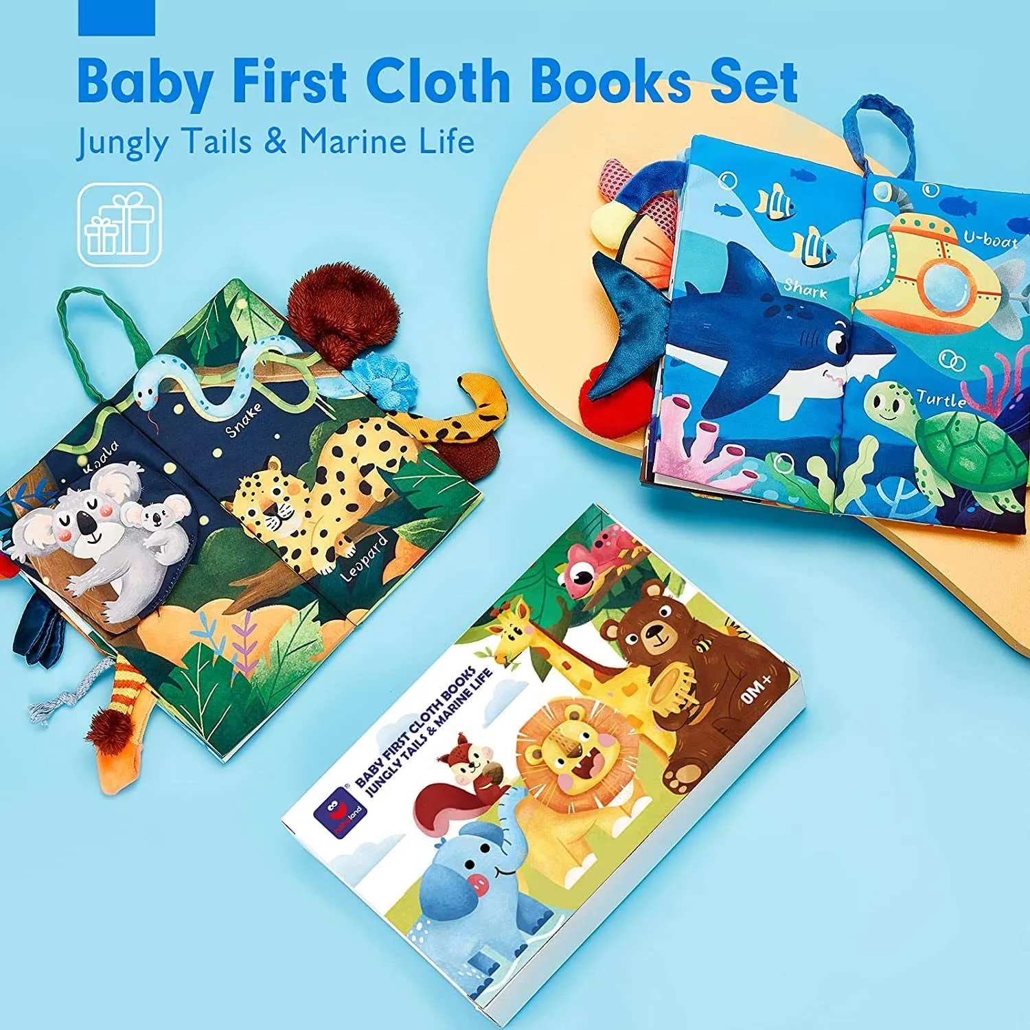 2PCS Touch and Feel Baby Books