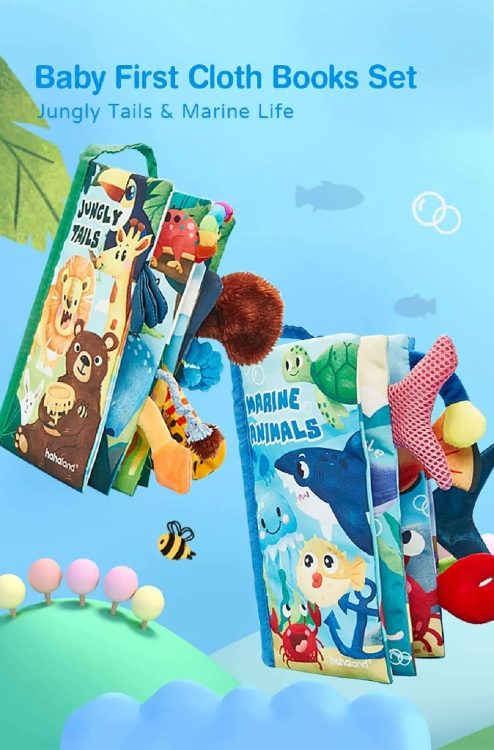 2PCS Touch and Feel Baby Books