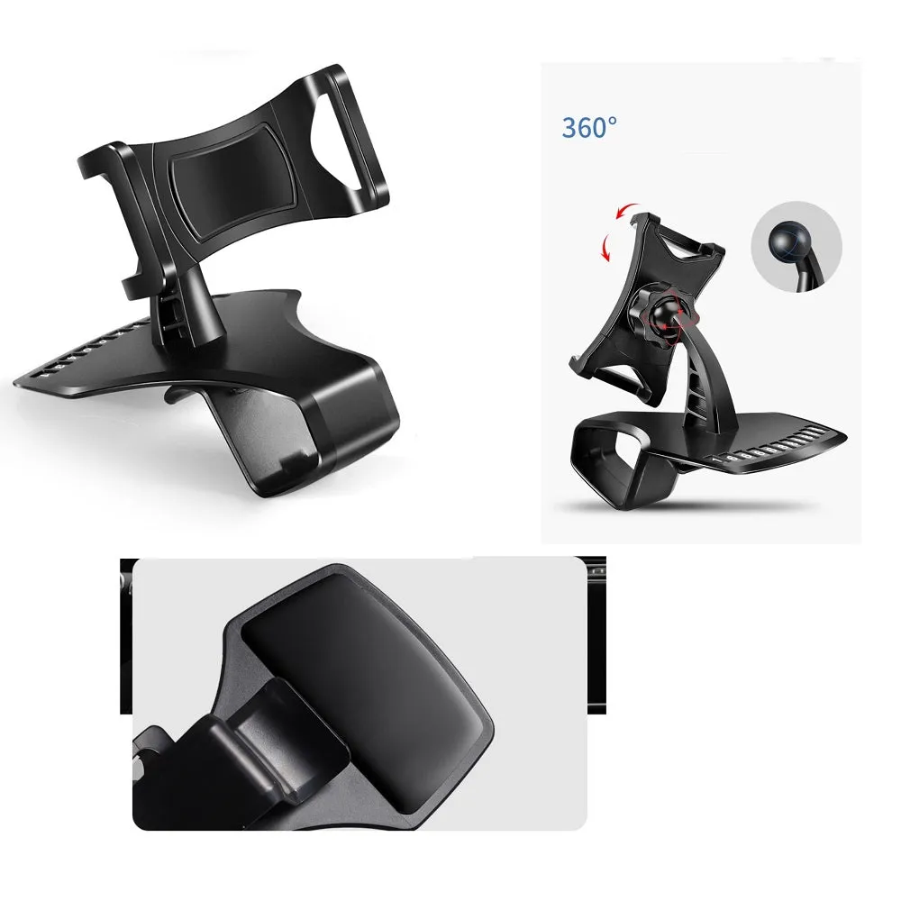 3 in 1 Car GPS Smartphone Holder: Dashboard / Visor Clamp   AC Grid Clip for Explay Power Bank - Black