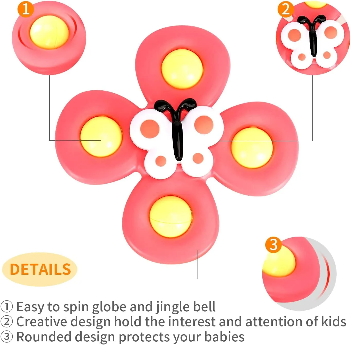 3PCS  Suction Cup Spinner