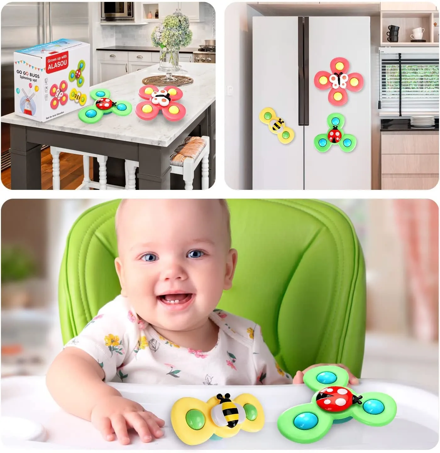 3PCS  Suction Cup Spinner