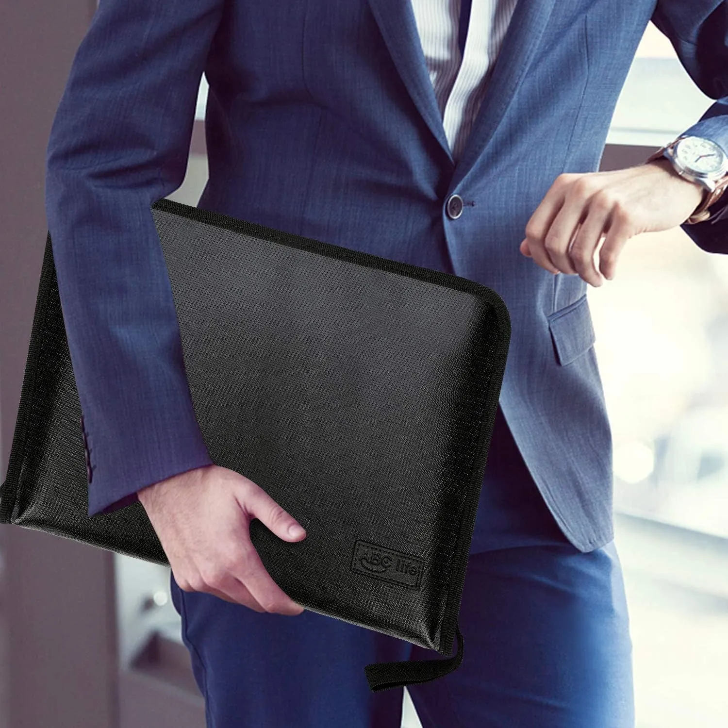ABC life 25 Pockets Fireproof File Folder Organizer A4/Letter Size Water Resistant Document Bag Money Briefcase Filing Folder with Silicone-Coated Expanding File Organizer Pouch Storage with Zipper