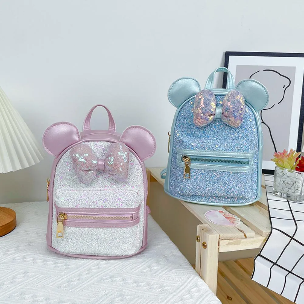Baby Girl Fashion Trend Sequin Bow Ears Cute Backpack Wholesale