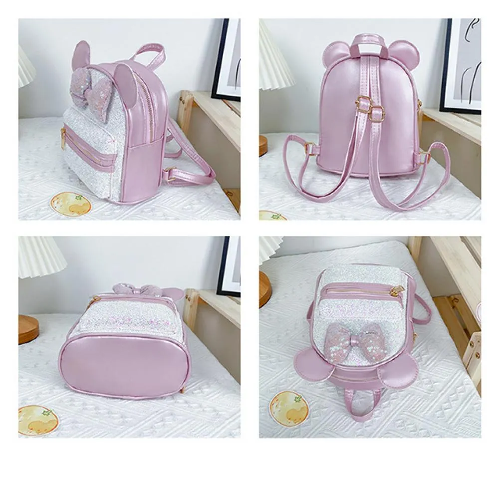 Baby Girl Fashion Trend Sequin Bow Ears Cute Backpack Wholesale