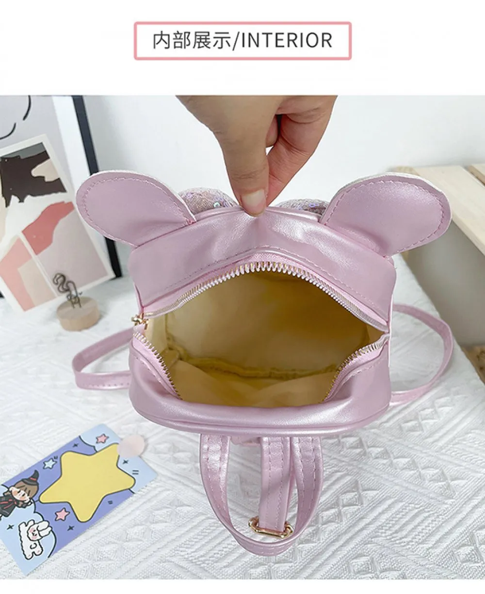 Baby Girl Fashion Trend Sequin Bow Ears Cute Backpack Wholesale