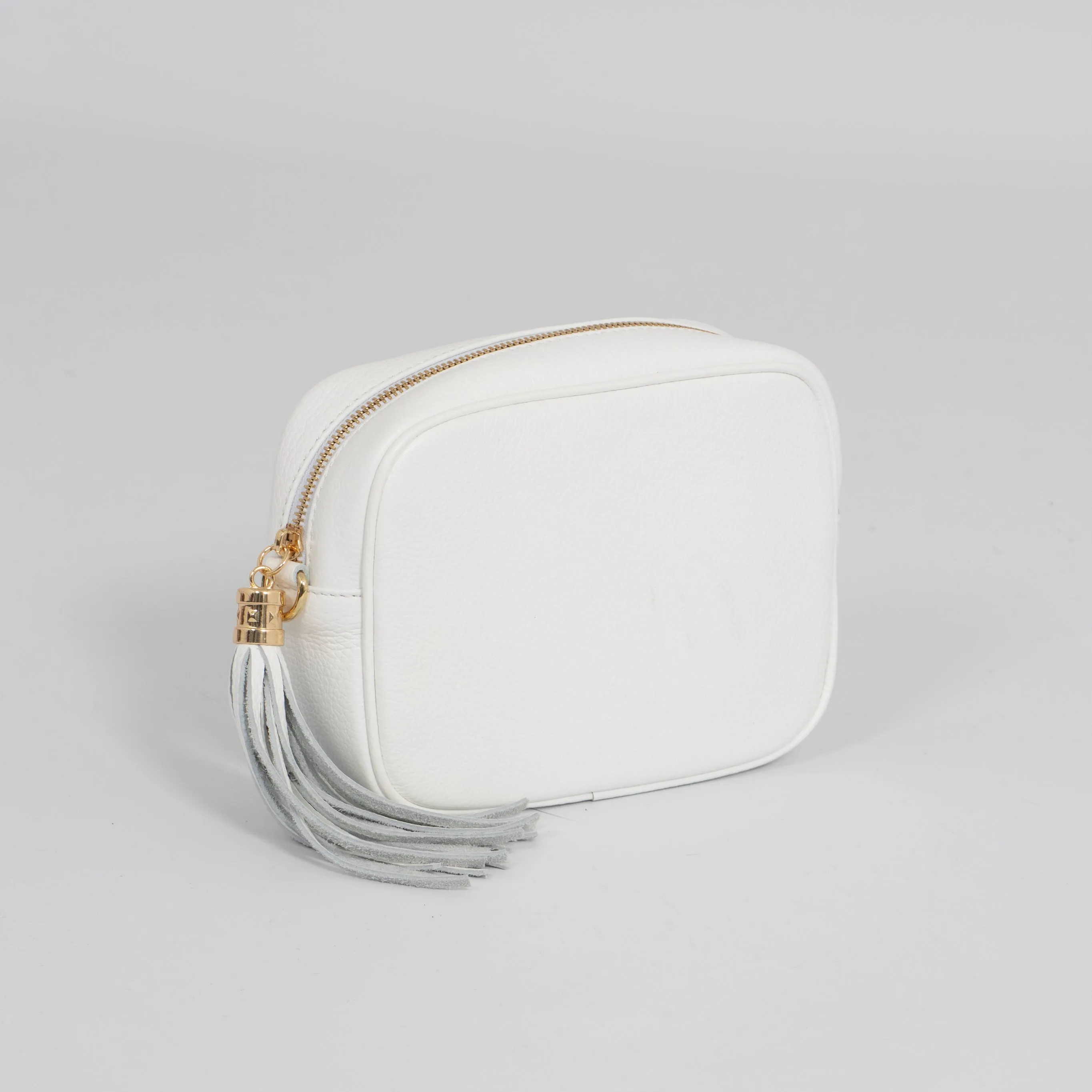 Beau Crossbody Bag - White, Pebbled