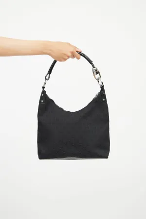 Black GG Canvas Shoulder Bag