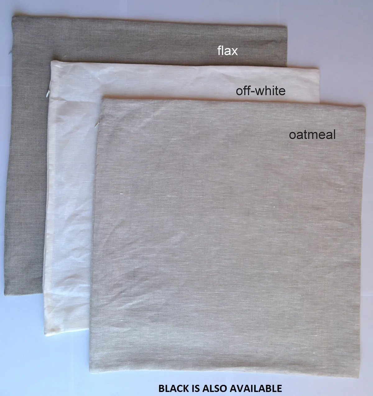 Black Pure Linen Cushion Covers 50 x 50cm with zip