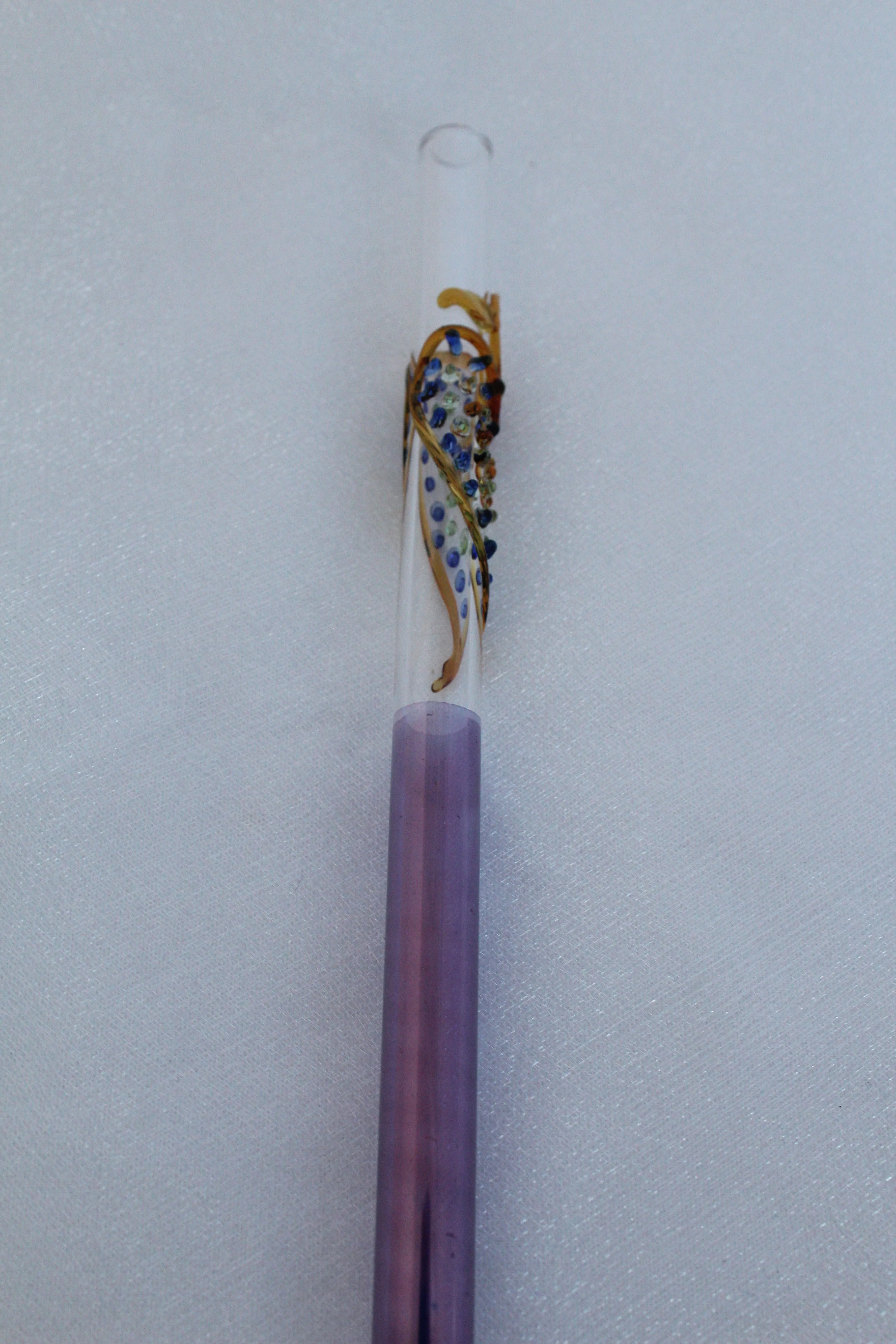 Blown Glass Straw - Purple