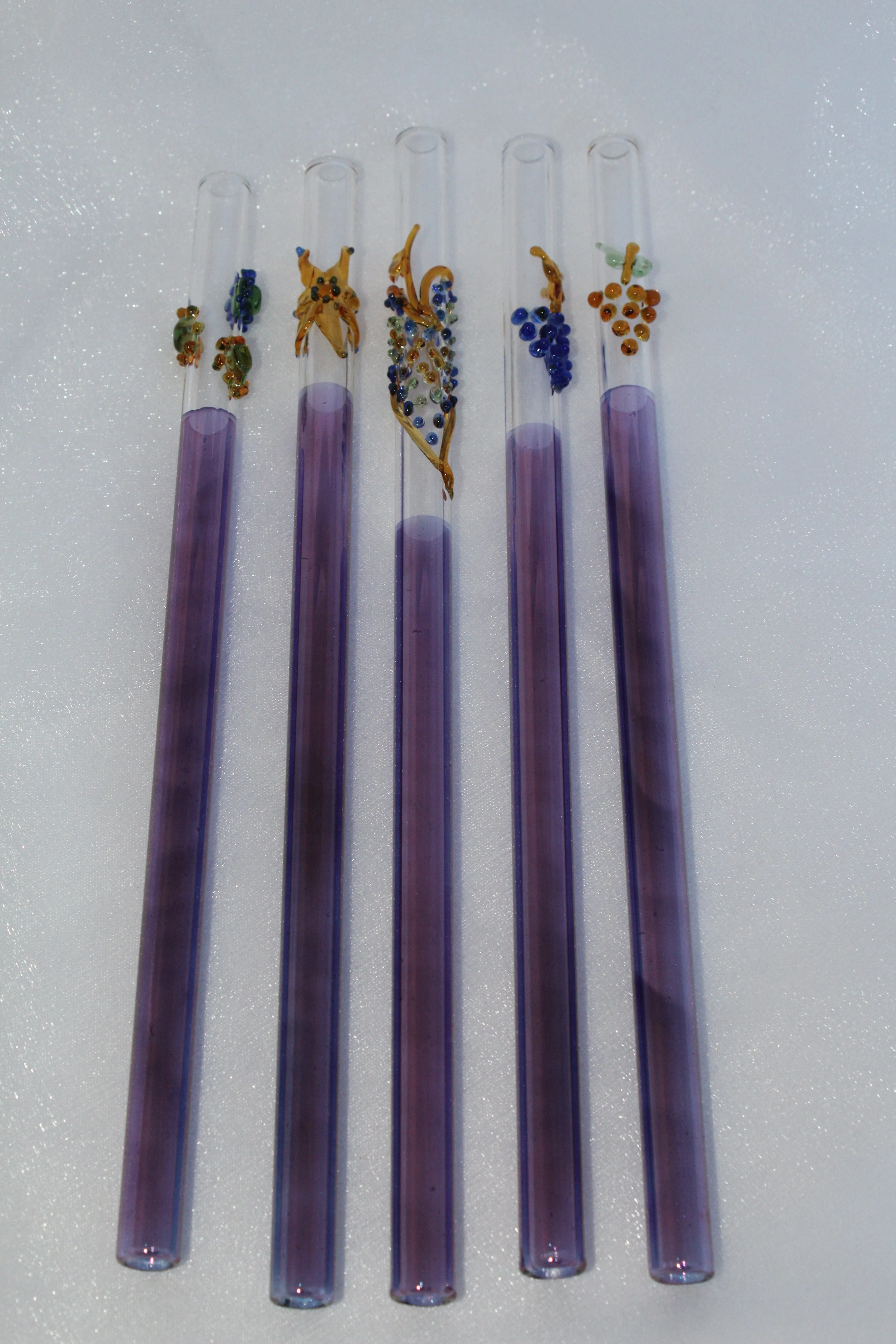 Blown Glass Straw - Purple