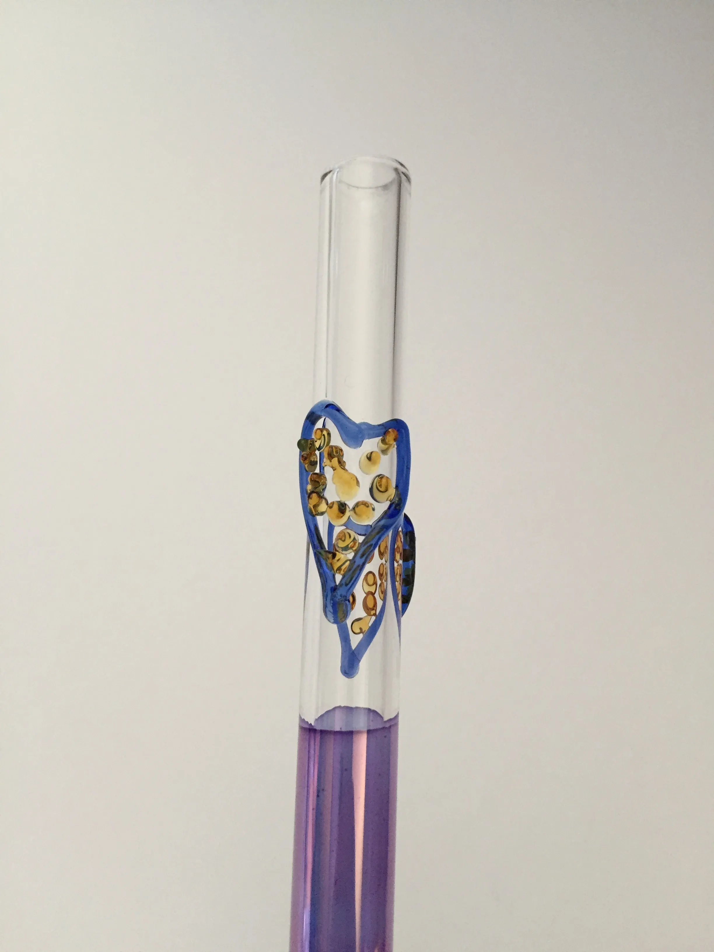 Blown Glass Straw - Purple