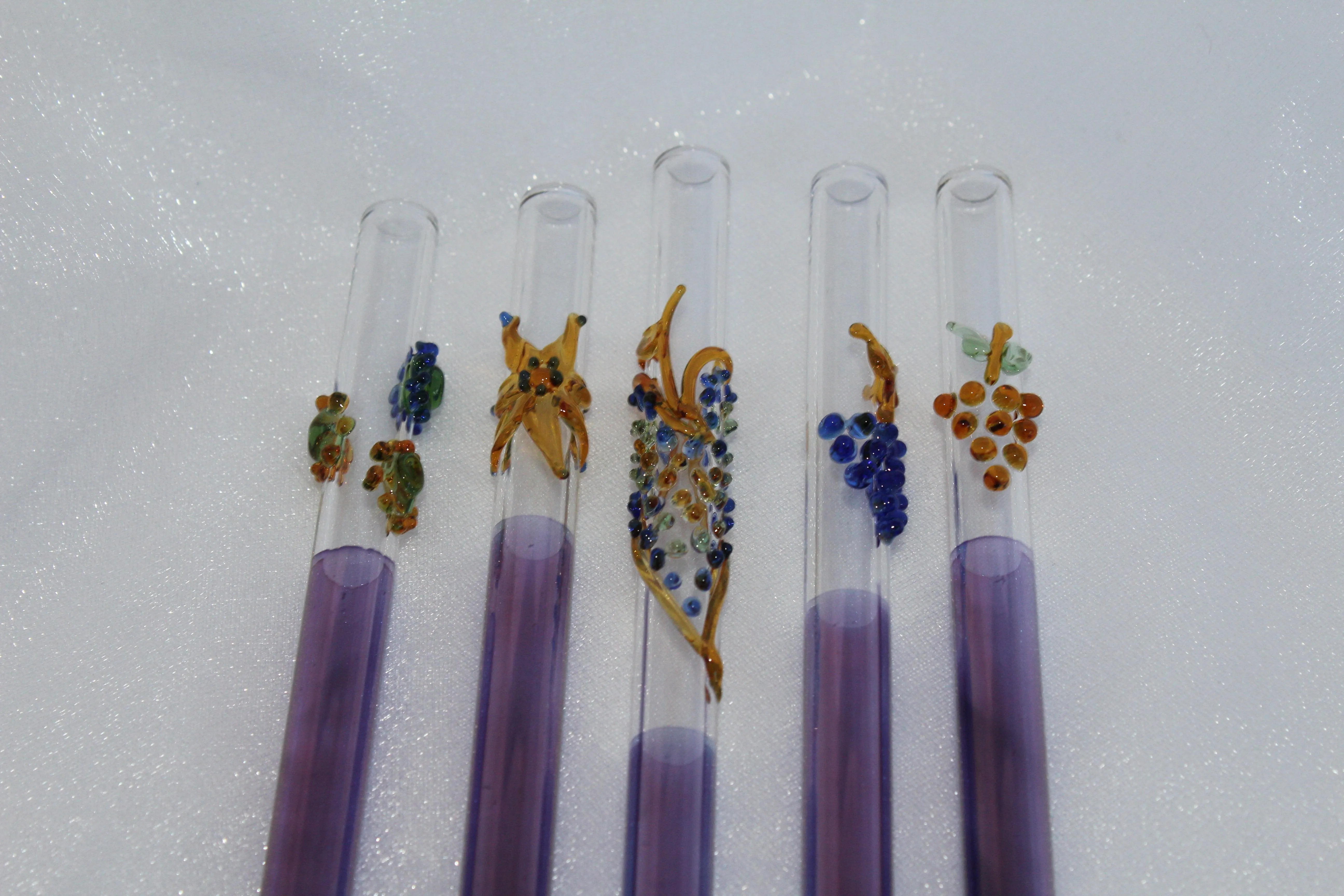 Blown Glass Straw - Purple