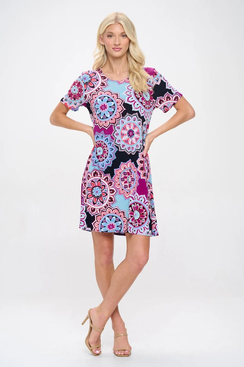 BNS Missy Dress Short Sleeve Print-7004BN-SRP1-W439