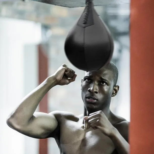 Boxing Speed Ball Leather Hanging Punching Bag for Thai Fitness