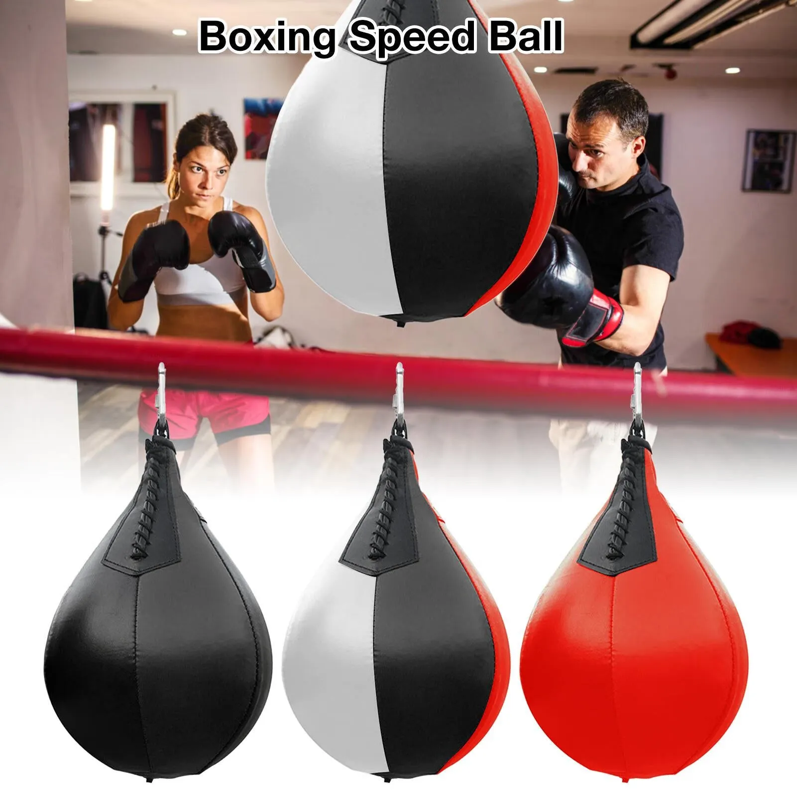 Boxing Speed Ball Leather Hanging Punching Bag for Thai Fitness