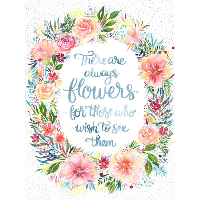Brightly Blooming - Posy-Tive Vibes Packaged Multi Digitally Printed Panel