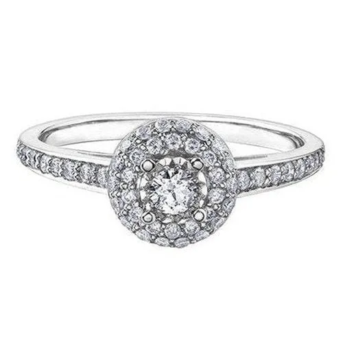 Brilliant Cut Halo Solitaire .45ct