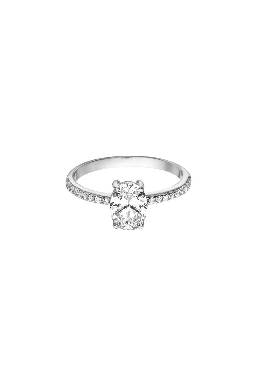 Brilliant Oval Ring Silver