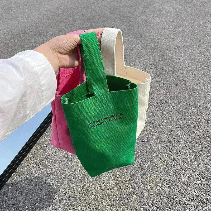 Canvas Lunch Solid Color Canvas Bag