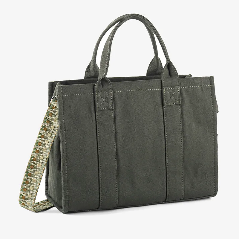 Canvas Tote For Women Commuter Ethnic Strap Crossbody Handbag