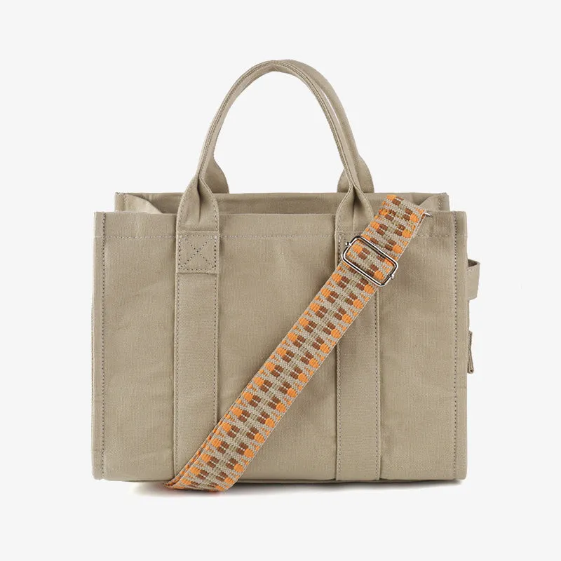 Canvas Tote For Women Commuter Ethnic Strap Crossbody Handbag