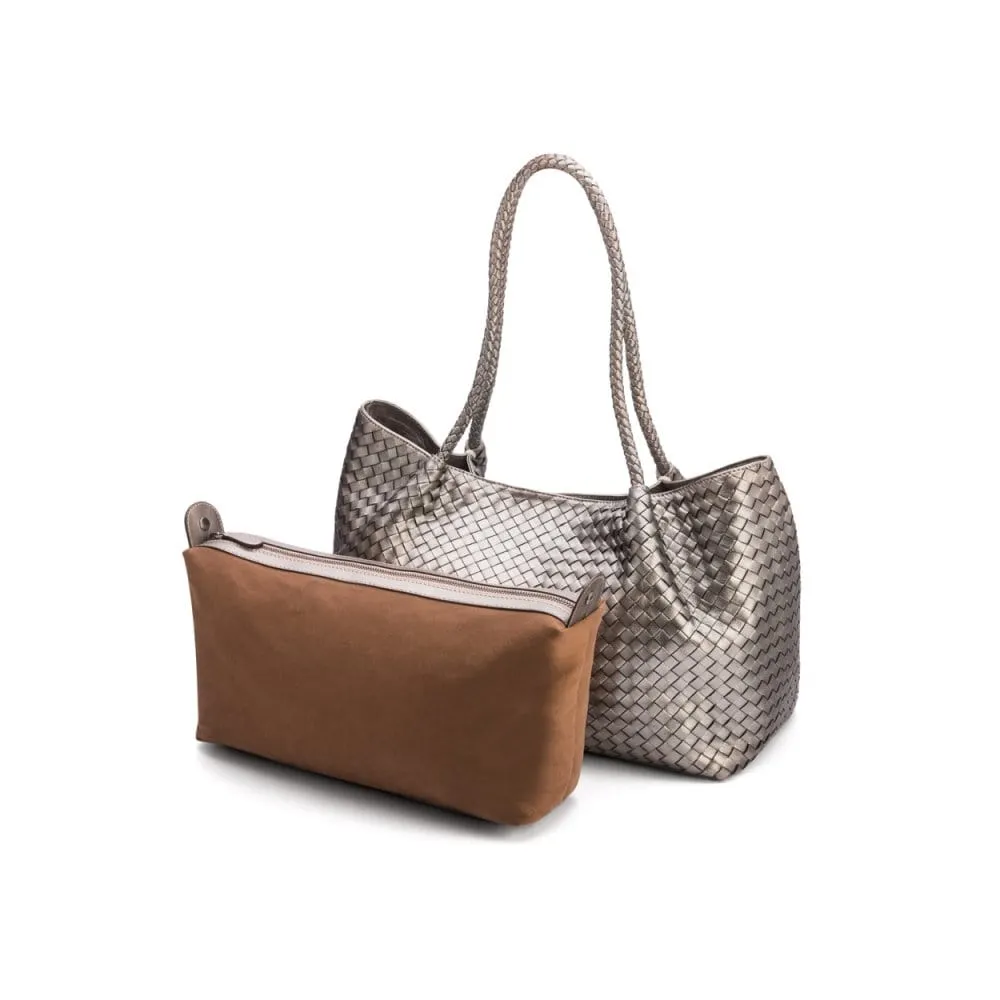 Cassidy Woven Slouchy Bag - Silver
