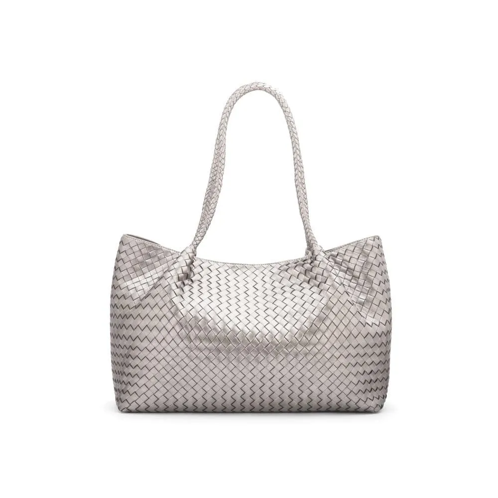 Cassidy Woven Slouchy Bag - Silver