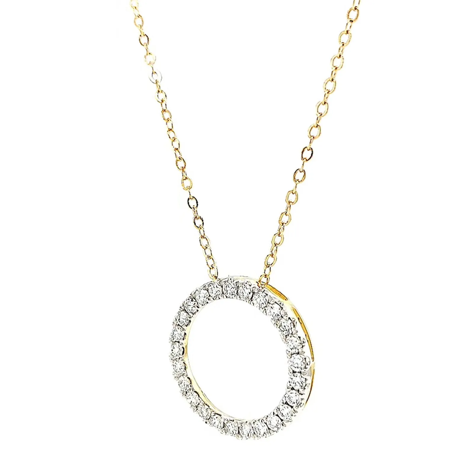 Celebration 9ct Yellow and White Gold Round Brilliant Cut 1 Carat tw of Lab Grown Diamonds Pendant