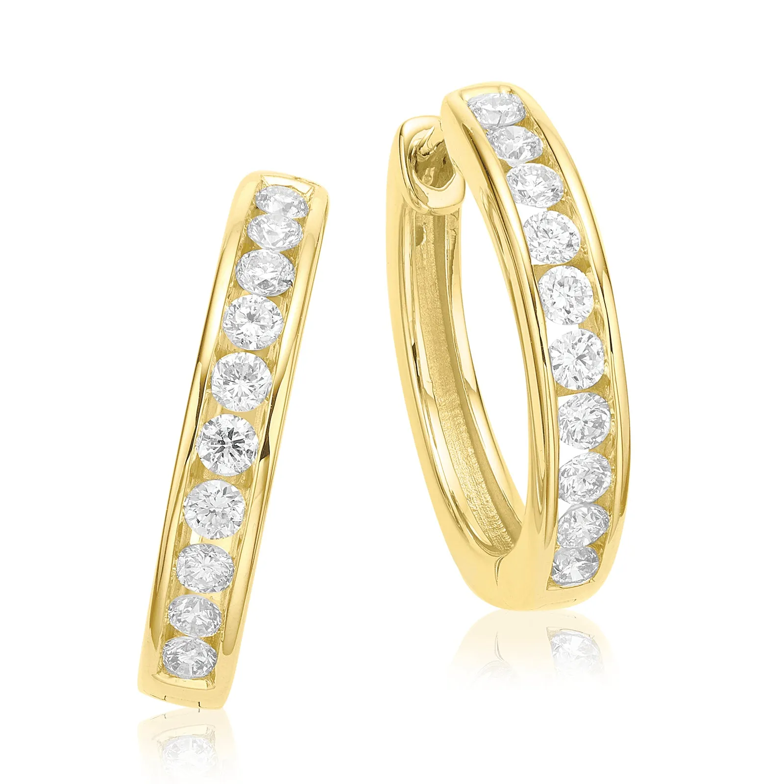 Celebration 9ct Yellow Gold with Round Brilliant Cut 1/2 CARAT tw of Lab Grown Diamond Huggies