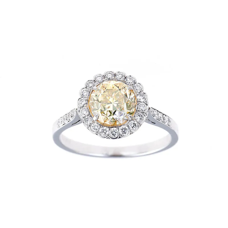 Celeste Brilliant Fancy Yellow Flower Ring