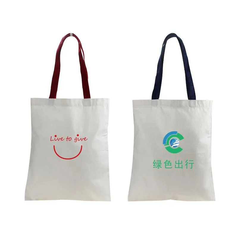 Cotton Bag with Colored Handle