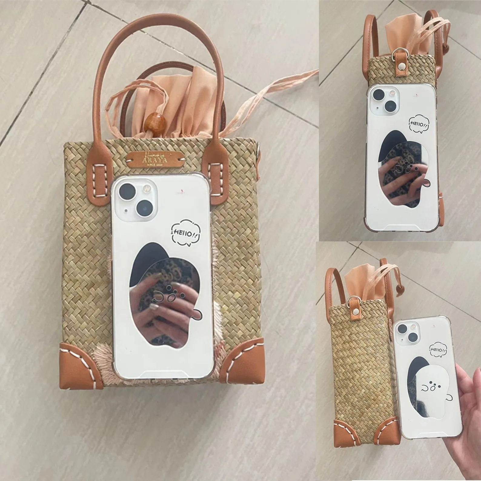 Custom Hand-Embroidered Pet Photo Hand Made Tote Bag Mini Bag Straw Bag Gifts for Her Personalized Gifts - Carry Your Beloved Pet Everywhere