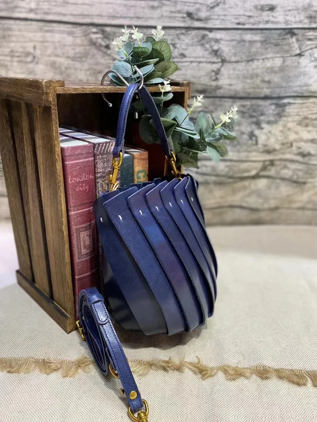 Cute Womens Genuine Leather Bucket Bags Shoulder Handbags