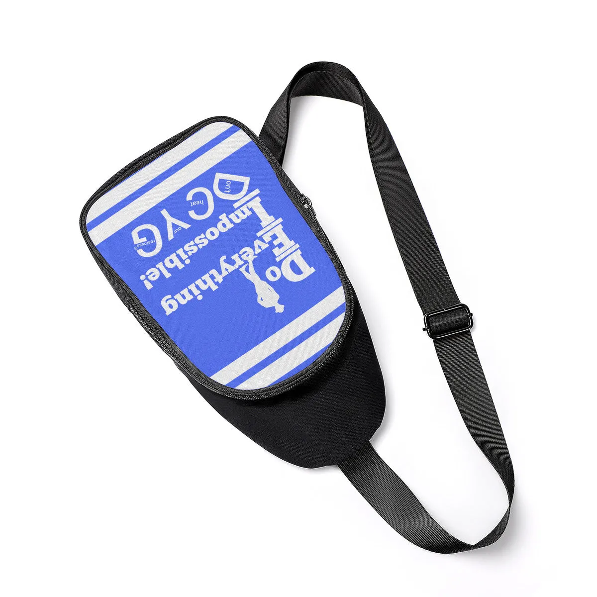 DEI ,DCYG White logo ,Stripes & Blue Chest Bag